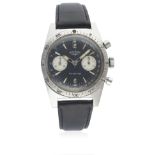 A GENTLEMAN'S STAINLESS STEEL ROTARY AQUAPLUNGE CHRONOGRAPH WRIST WATCH CIRCA 1960s D: Black dial