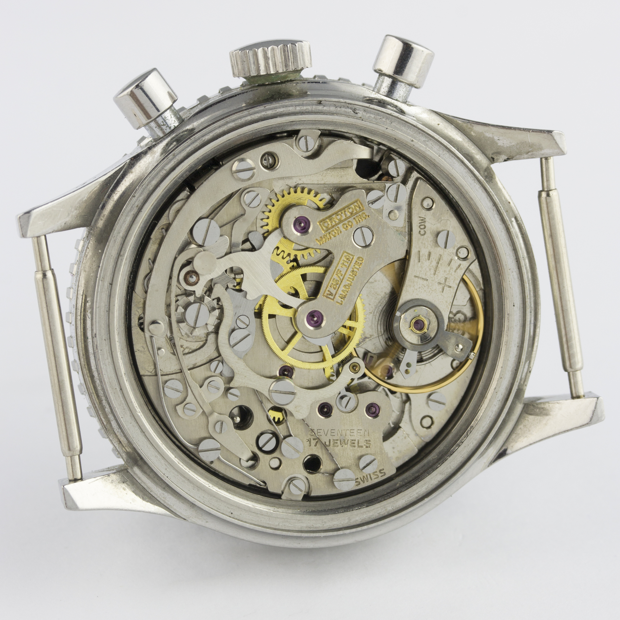 A RARE GENTLEMAN’S STAINLESS STEEL CROTON CHRONOMASTER AVIATOR SEA DIVER CHRONOGRAPH WRIST WATCH - Image 5 of 7