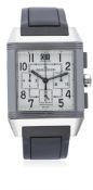 A GENTLEMAN'S STAINLESS STEEL JAEGER LECOULTRE REVERSO SQUADRA CHRONOGRAPH WRIST WATCH DATED 2014,
