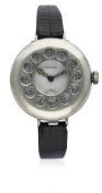 A GENTLEMAN'S SOLID SILVER EBERHARD HALF HUNTER OFFICERS WRIST WATCH CIRCA 1918 D: White enamel dial