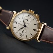 A FINE & RARE GENTLEMAN'S LARGE SIZE 18K SOLID GOLD LONGINES 13ZN FLYBACK CHRONOGRAPH WRIST WATCH