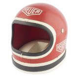 A RARE HEUER "CAVALLINO" WATCH BOX CIRCA 1970s Plastic "helmet" box with Heuer stickers, missing