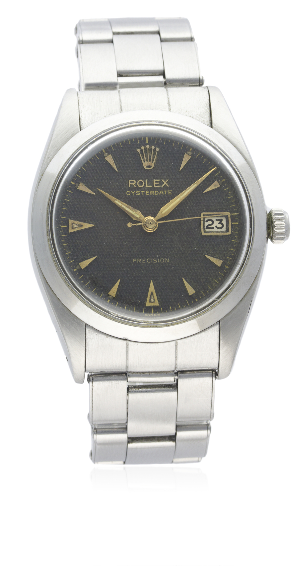 A RARE GENTLEMAN'S STAINLESS STEEL ROLEX OYSTERDATE PRECISION BRACELET WATCH CIRCA 1956, REF. 6494 - Image 2 of 2