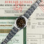 A RARE GENTLEMAN'S STAINLESS STEEL ROLEX OYSTER PERPETUAL DATE BRACELET WATCH DATED 1964, REF.