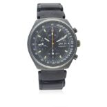 A GENTLEMAN'S PVD COATED MEISTER ANKER AUTOMATIC CHRONOGRAPH WRIST WATCH CIRCA 1970s D: Black dial