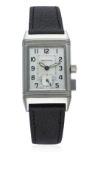 A GENTLEMAN'S STAINLESS STEEL JAEGER LECOULTRE REVERSO MEMORY WRIST WATCH CIRCA 2000s, REF. 255.8.82