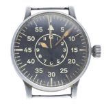 A RARE GERMAN MILITARY LUFTWAFFE B.UHR LACO NAVIGATORS WATCH CIRCA 1941, REF. FL23883 D: Black "Type