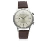 A GENTLEMAN'S STAINLESS STEEL JAEGER LECOULTRE MEMOVOX AUTOMATIC ALARM WRIST WATCH CIRCA 1960s D: