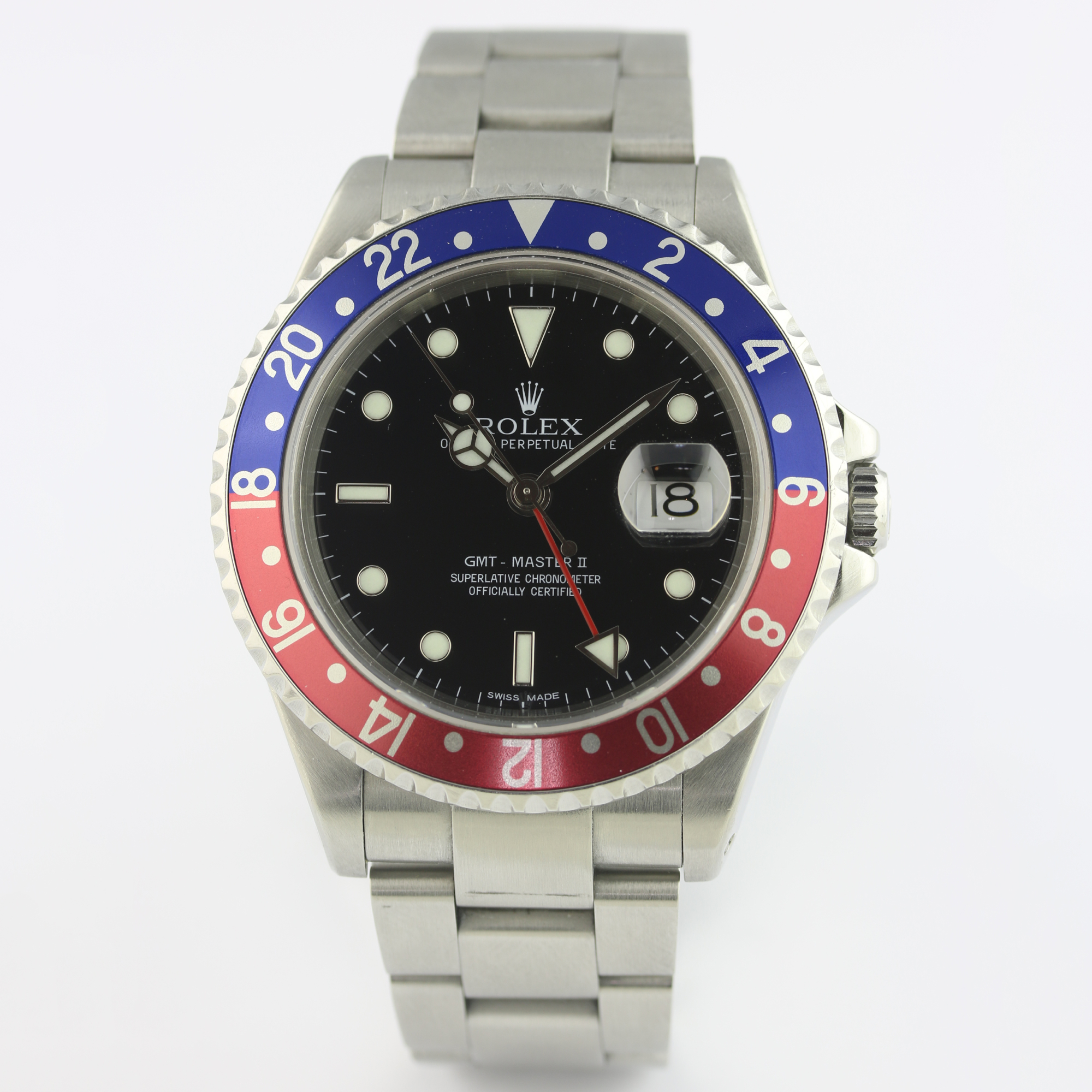 A GENTLEMAN'S STAINLESS STEEL ROLEX OYSTER PERPETUAL DATE GMT MASTER II BRACELET WATCH DATED 2000, - Image 3 of 7