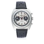 A GENTLEMAN'S STAINLESS STEEL KIENZLE CHRONOGRAPH WRIST WATCH CIRCA 1970s D: Silver & black "