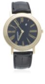 A GENTLEMAN'S 18K SOLID ROSE GOLD BOUCHERON PLACE VENDOME WRIST WATCH CIRCA 2010 LIMITED EDITION