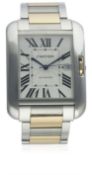 A GENTLEMAN'S STEEL & PINK GOLD CARTIER TANK ANGLAISE XL AUTOMATIC BRACELET WATCH CIRCA 2014, REF.