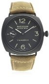 A GENTLEMAN'S CERAMIC PANERAI RADIOMIR BLACK SEAL WRIST WATCH CIRCA 2010, REF. PAM00292 D: Black "