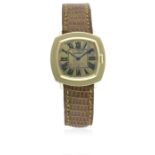 A RARE 18K SOLID GOLD CARTIER "CAMO" WRIST WATCH CIRCA 1970s WITH A RECENT LETTER FROM CARTIER