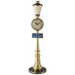A JAEGER 8 DAY RUE DE LA PAIX "STREET LAMP" DESK CLOCK CIRCA 1960s D: Ivory colour dial with Roman