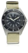 A RARE GENTLEMAN'S STAINLESS STEEL US MILITARY SPECIAL FORCES BENRUS TYPE II WRIST WATCH DATED