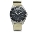 A RARE GENTLEMAN'S STAINLESS STEEL US MILITARY SPECIAL FORCES BENRUS TYPE II WRIST WATCH DATED