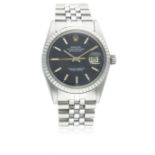 A RARE GENTLEMAN'S STAINLESS STEEL ROLEX OYSTER PERPETUAL DATEJUST BRACELET WATCH CIRCA 1973, REF.