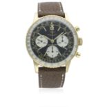 A RARE GENTLEMAN'S 18K SOLID GOLD BREITLING NAVITIMER CHRONOGRAPH WRIST WATCH CIRCA 1960s, REF.