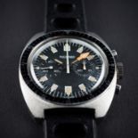 A RARE GENTLEMAN'S STAINLESS STEEL RICHARD DIVERS CHRONOGRAPH WRIST WATCH CIRCA 1970 D: Black dial