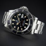 A RARE GENTLEMAN'S STAINLESS STEEL ROLEX OYSTER PERPETUAL DATE "RED WRITING" SUBMARINER BRACELET