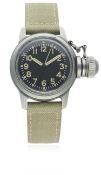 A RARE GENTLEMAN'S STAINLESS STEEL US MILITARY BUSHIPS ELGIN "CANTEEN" DIVERS WRIST WATCH CIRCA
