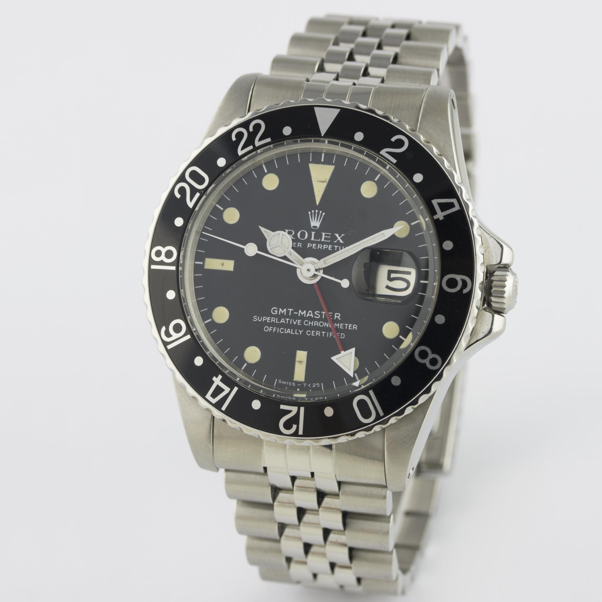 A RARE GENTLEMAN'S STAINLESS STEEL ROLEX OYSTER PERPETUAL GMT MASTER BRACELET WATCH CIRCA 1968, REF. - Image 5 of 11