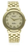 A GENTLEMAN'S 18K SOLID GOLD ROLEX CELLINI BRACELET WATCH CIRCA 1991, REF. 6623 D: Ivory colour dial