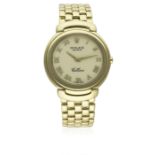 A GENTLEMAN'S 18K SOLID GOLD ROLEX CELLINI BRACELET WATCH CIRCA 1991, REF. 6623 D: Ivory colour dial