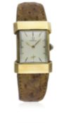 A GENTLEMAN'S 14K SOLID GOLD OMEGA "TOP HAT" WRIST WATCH CIRCA 1940s, REF. 10759968 D: Silver dial