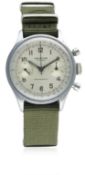 A GENTLEMAN'S LARGE SIZE ORATOR ANTIMAGNETIC WATERPROOF CHRONOGRAPH WRIST WATCH CIRCA 1940s D: