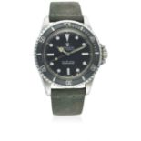 A GENTLEMAN'S STAINLESS STEEL ROLEX OYSTER PERPETUAL SUBMARINER WRIST WATCH CIRCA 1970, REF. 5513