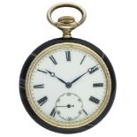 A RARE GENTLEMAN'S AGATE CASED ZENITH POCKET WATCH CIRCA 1910 D: Enamel dial with Roman numerals,