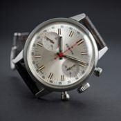 A RARE GENTLEMAN'S STAINLESS STEEL ZENITH CHRONOGRAPH WRIST WATCH CIRCA 1960s, REF. A279 D: Silver