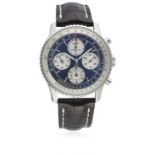 A GENTLEMAN'S STAINLESS STEEL BREITLING NAVITIMER TWIN SIXTY CHRONOGRAPH WRIST WATCH CIRCA 1999,