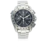 A GENTLEMAN'S STAINLESS STEEL OMEGA SPEEDMASTER RATTRAPANTE CHRONOGRAPH BRACELET WATCH CIRCA 2005,