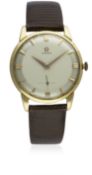 A GENTLEMAN'S 18K SOLID ROSE GOLD OMEGA WRIST WATCH CIRCA 1960, REF. 2894 4 D: Two tone silver