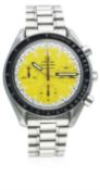 A GENTLEMAN'S STAINLESS STEEL OMEGA SPEEDMASTER CHRONOGRAPH BRACELET WATCH CIRCA 1995, MICHAEL