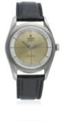 A GENTLEMAN'S STAINLESS STEEL UNIVERSAL GENEVE POLEROUTER WRIST WATCH CIRCA 1960, REF. 20217-5 D: