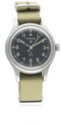 A GENTLEMAN'S STAINLESS STEEL KENYAN ARMY HAMILTON GENERAL SERVICE TROPICALIZED WRIST WATCH CIRCA