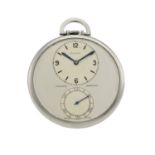 A RARE GENTLEMAN'S STAINLESS STEEL ROLEX PRINCE IMPERIAL POCKET WATCH CIRCA 1920s D: Two tone silver