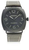 A GENTLEMAN'S CUSTOM PVD COATED PANERAI RADIOMIR WRIST WATCH CIRCA 2008, PAM00210 D: Black "