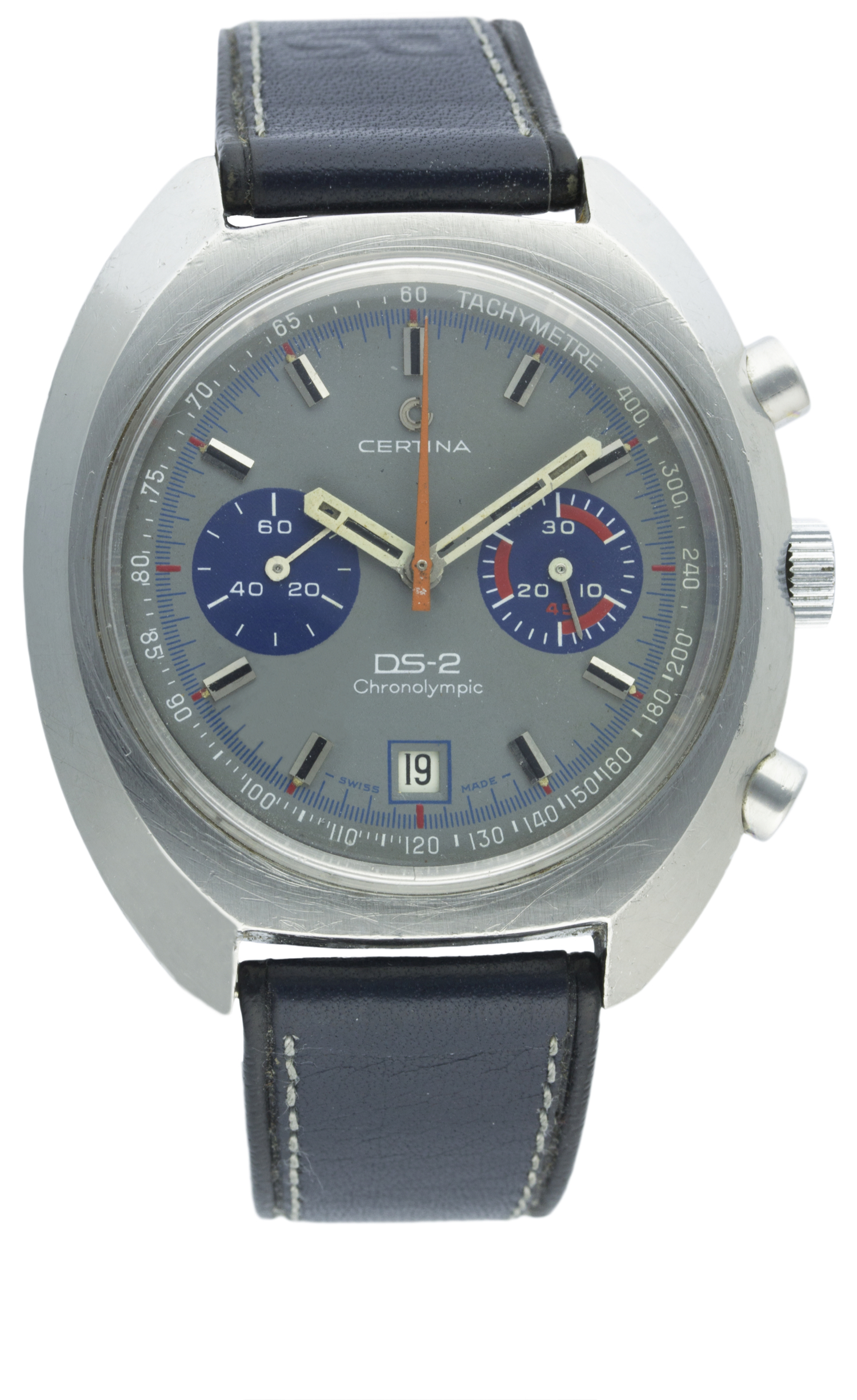 A RARE GENTLEMAN'S STAINLESS STEEL CERTINA CHRONOLYMPIC DS-2 CHRONOGRAPH WRIST WATCH CIRCA 1972 D: - Image 2 of 2