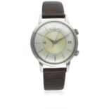 A GENTLEMAN'S STAINLESS STEEL JAEGER LECOULTRE MEMOVOX AUTOMATIC ALARM WRIST WATCH CIRCA 1960s D: