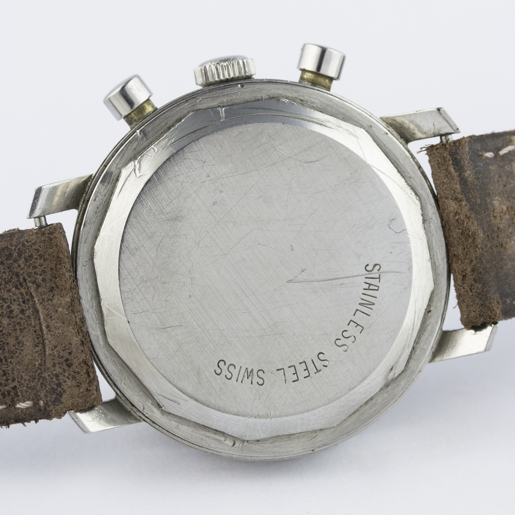 A GENTLEMAN’S STAINLESS STEEL VANTAGE CHRONOGRAPH WRIST WATCH CIRCA 1970 WITH "CHOCOLATE" DIAL D: - Image 6 of 8