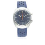 A RARE GENTLEMAN'S STAINLESS STEEL OMEGA CHRONOSTOP WRIST WATCH CIRCA 1968, REF. 145.009 D: Blue