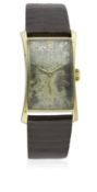 A GENTLEMAN'S 18K SOLID GOLD PATEK PHILIPPE HOURGLASS WRIST WATCH DATED 1957, REF. 1593 WITH PATEK