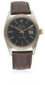 A GENTLEMAN'S STEEL & GOLD ROLEX OYSTER PERPETUAL DATEJUST WRIST WATCH CIRCA 1980, REF. 16013 D: