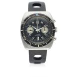 A GENTLEMAN'S STAINLESS STEEL RODANIA SHOCKPROOF SUPER WATERPROOF CHRONOGRAPH WRIST WATCH CIRCA