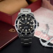 A RARE GENTLEMAN'S STAINLESS STEEL ROLEX TUDOR PRINCE OYSTERDATE SUBMARINER "LOLLIPOP" BRACELET